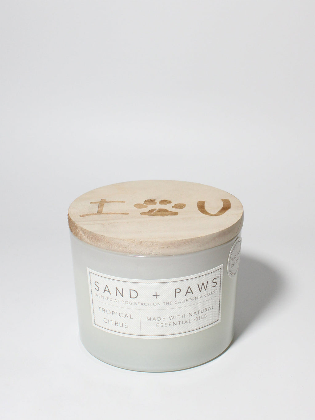 Sand + Paws Tropical Citrus Hand-poured 12 oz scented candle