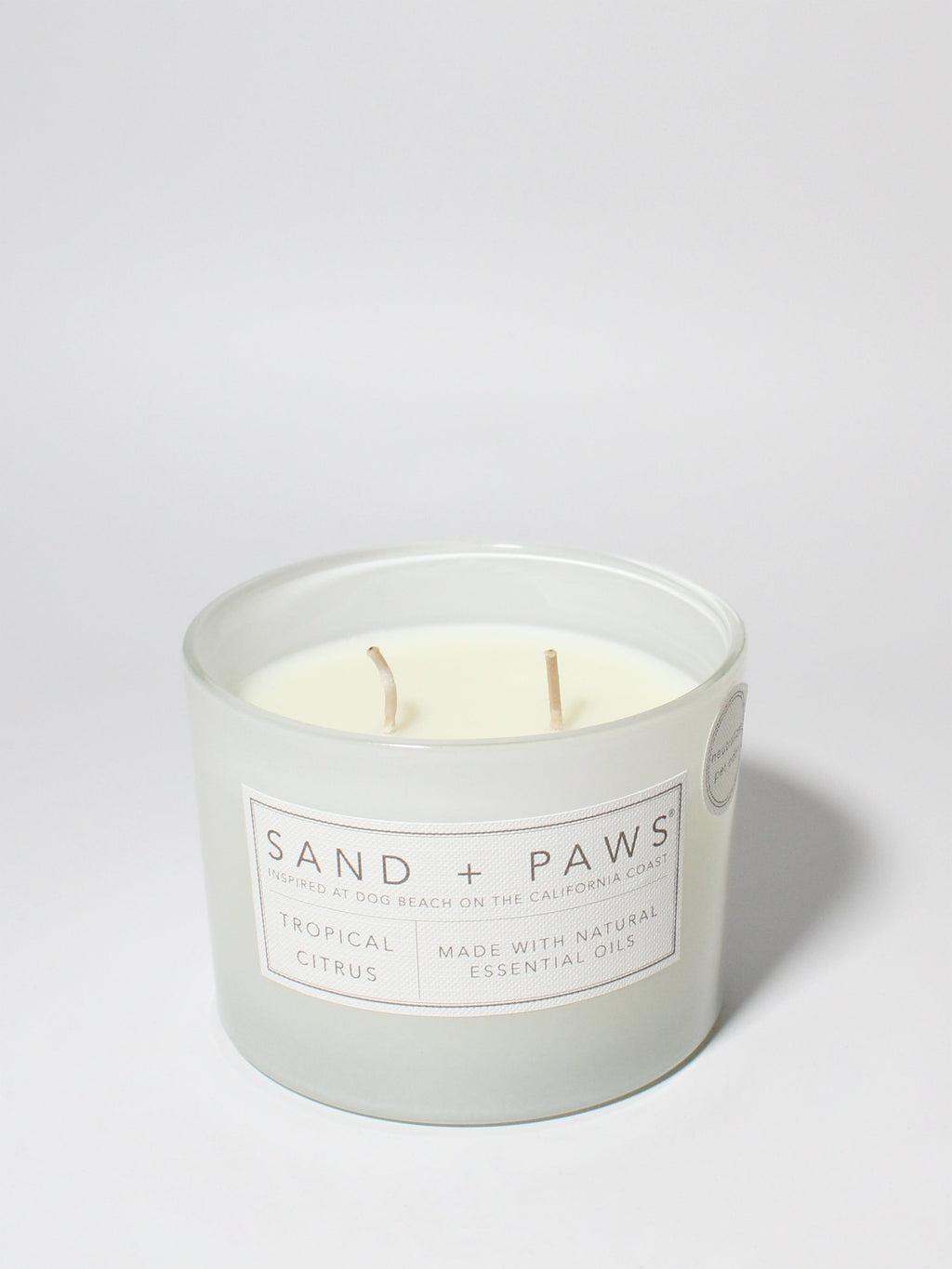 Sand + Paws Tropical Citrus Hand-poured 12 oz scented candle