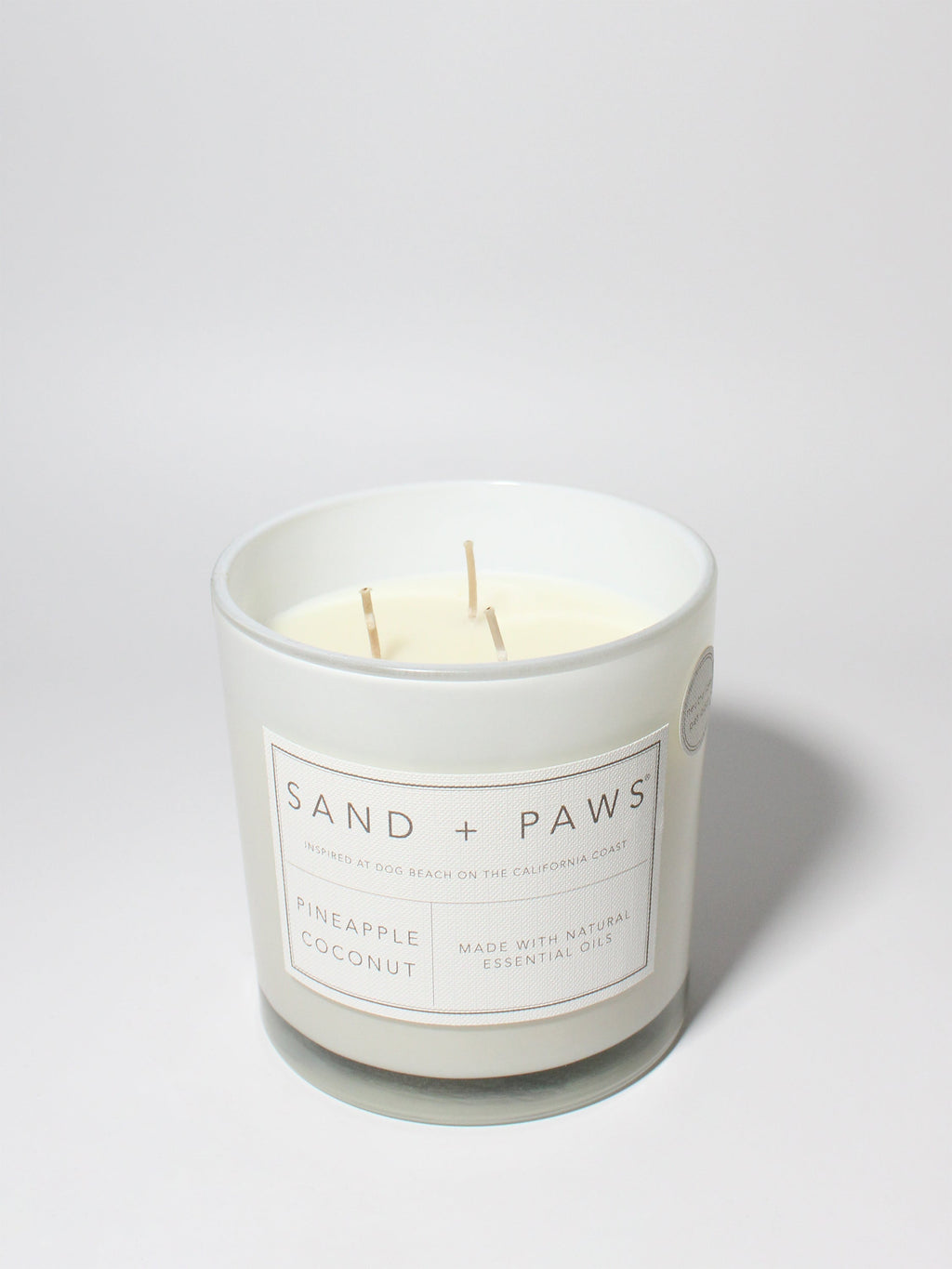 Sand + Paws Pineapple Coconut Hand-poured 21 oz scented candle
