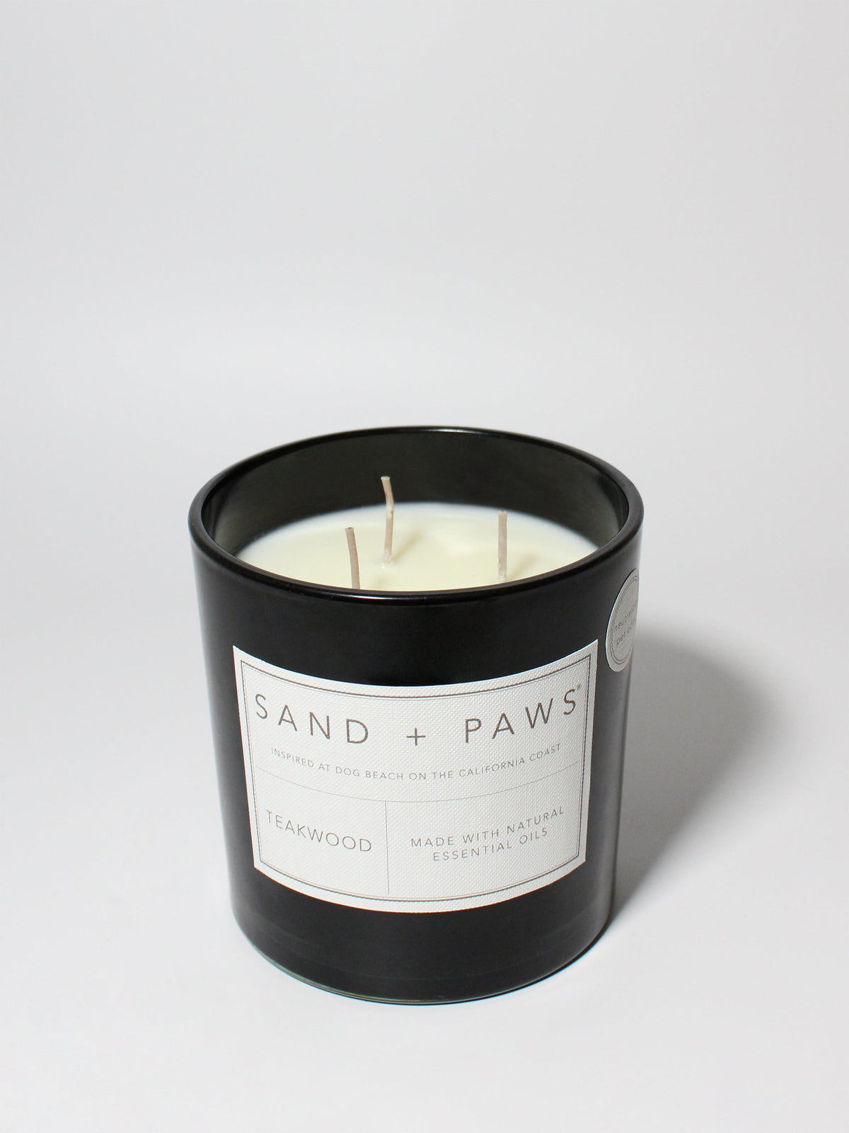 Sand + Paws Teakwood Hand-poured 21 oz scented candle