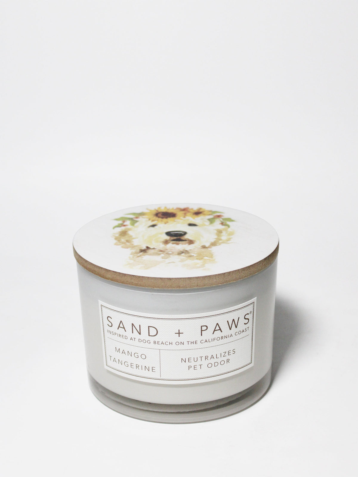 Sand + Paws Mango Tangerine Hand-poured 12 oz scented candle