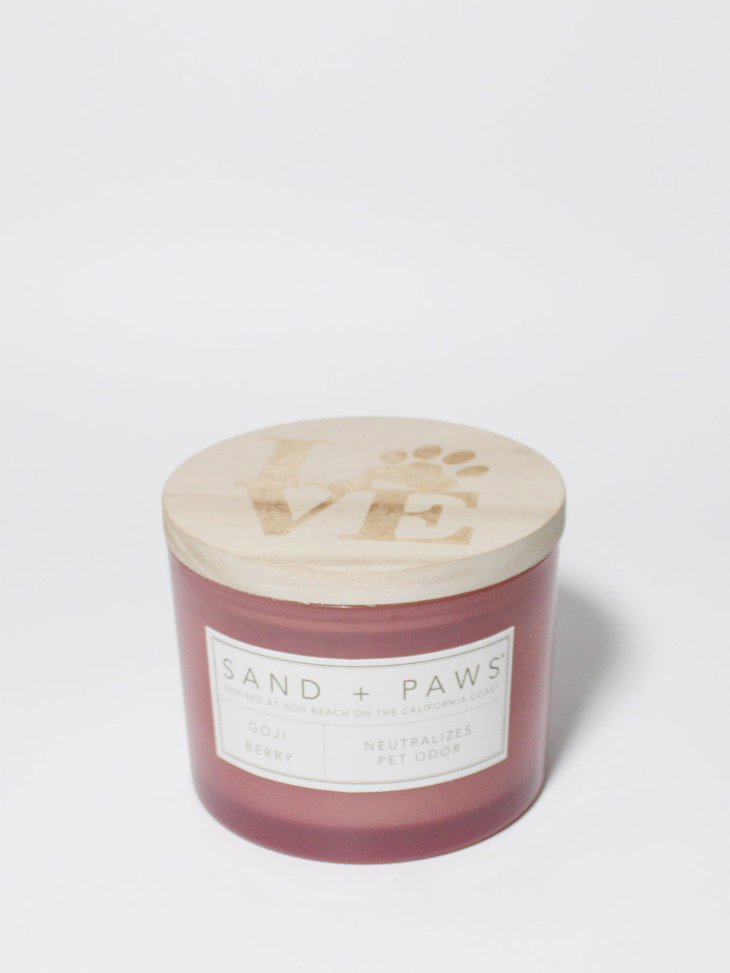 Sand + Paws Goji Berry Hand-poured 12 oz scented candle
