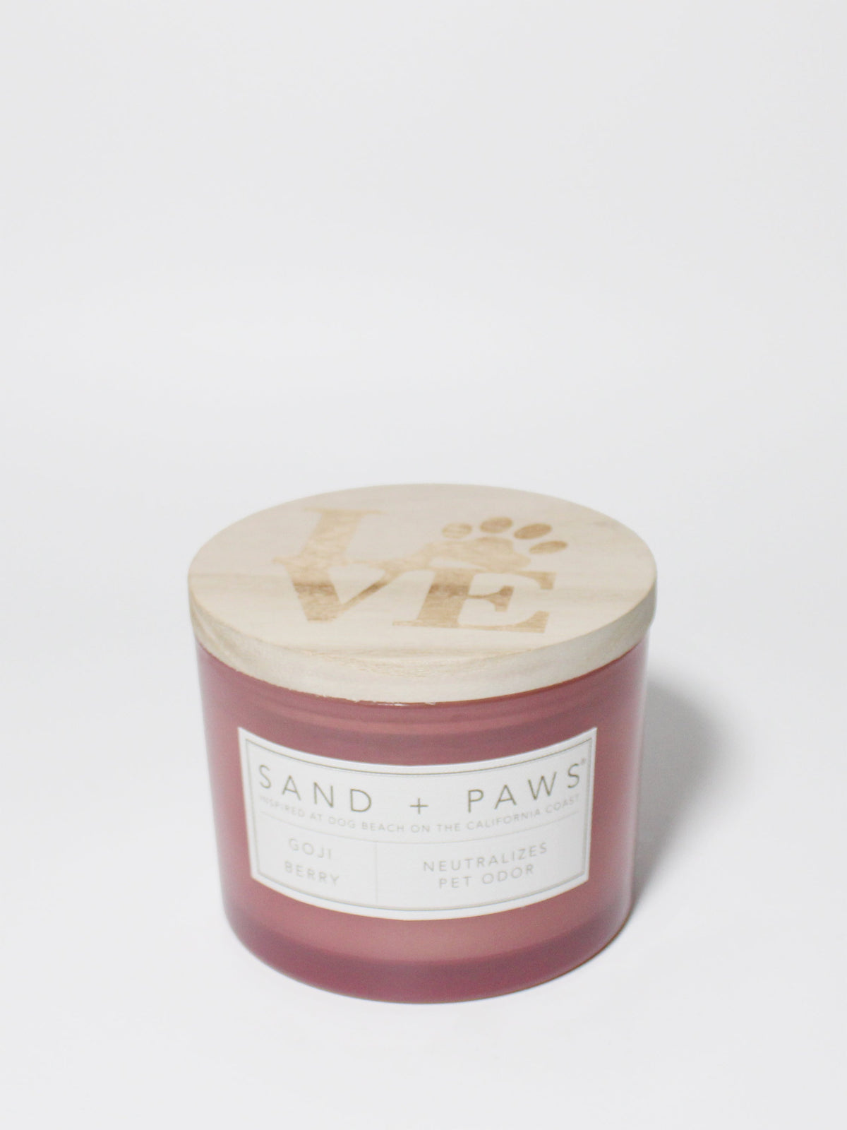 Sand + Paws Goji Berry Hand-poured 12 oz scented candle