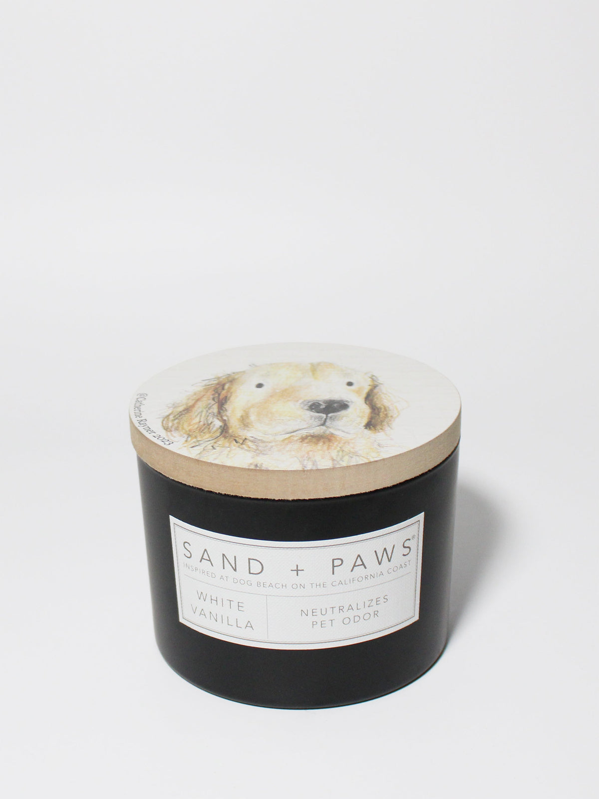 Sand + Paws White Vanilla Hand-poured 12 oz scented candle