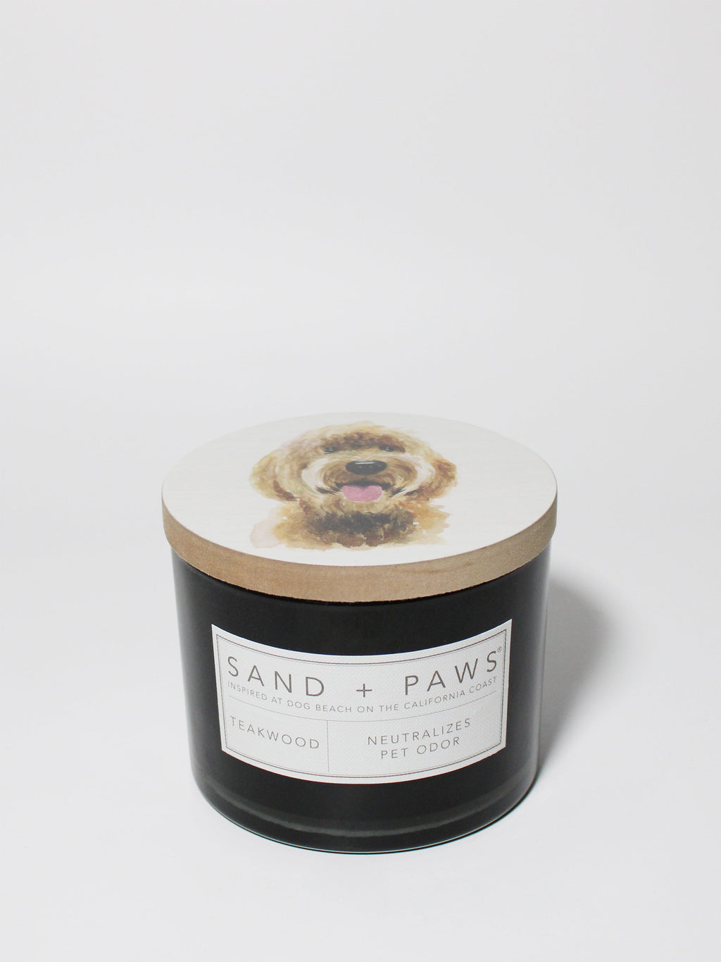 Sand + Paws Teakwood Hand-poured 12 oz scented candle