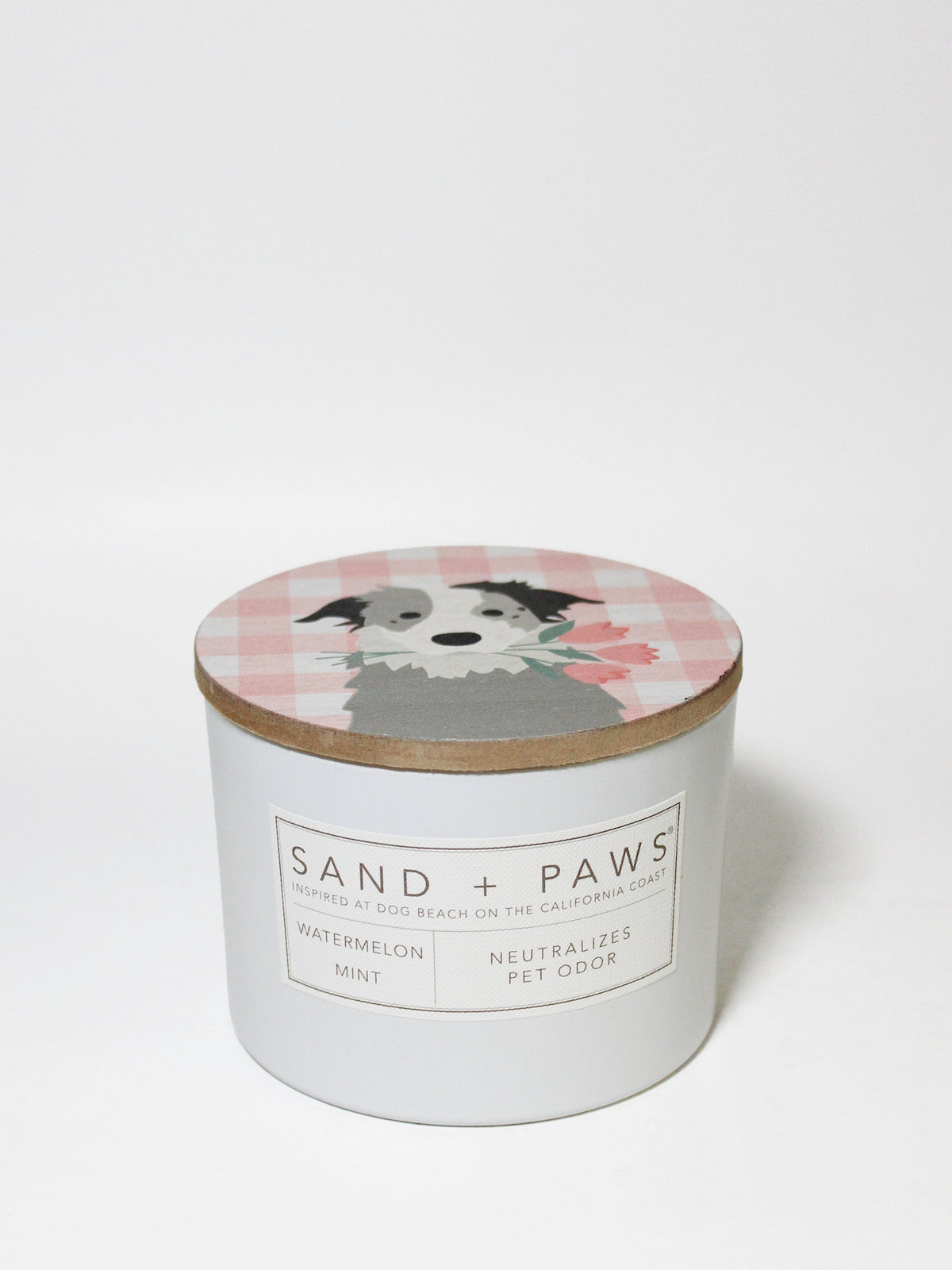 Sand + Paws Watermelon Mint Hand-poured 12 oz scented candle
