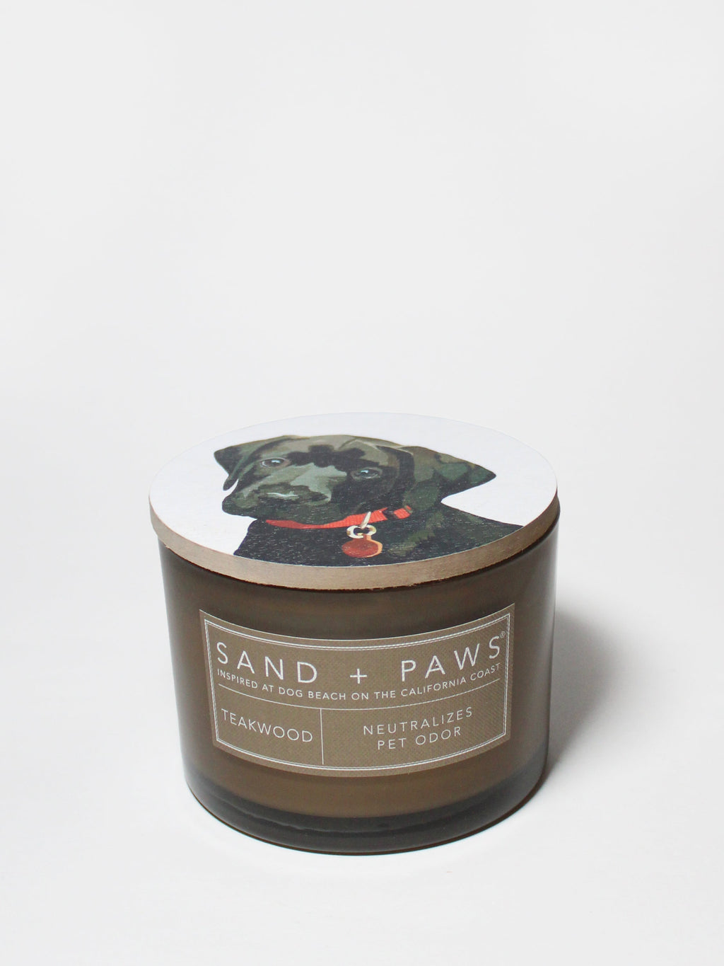 Sand + Paws Teakwood Hand-poured 12 oz scented candle