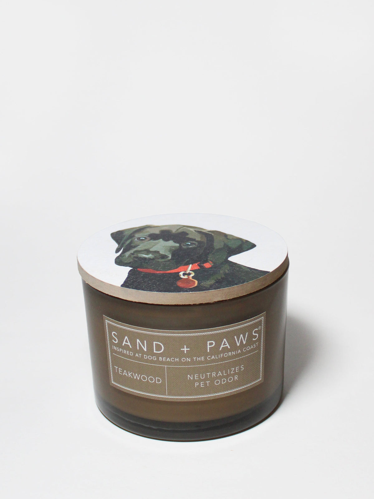 Sand + Paws Teakwood Hand-poured 12 oz scented candle