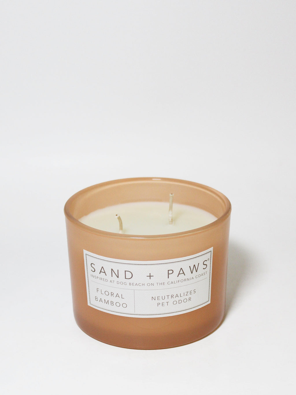 Sand + Paws Floral Bamboo Hand-poured 12 oz scented candle