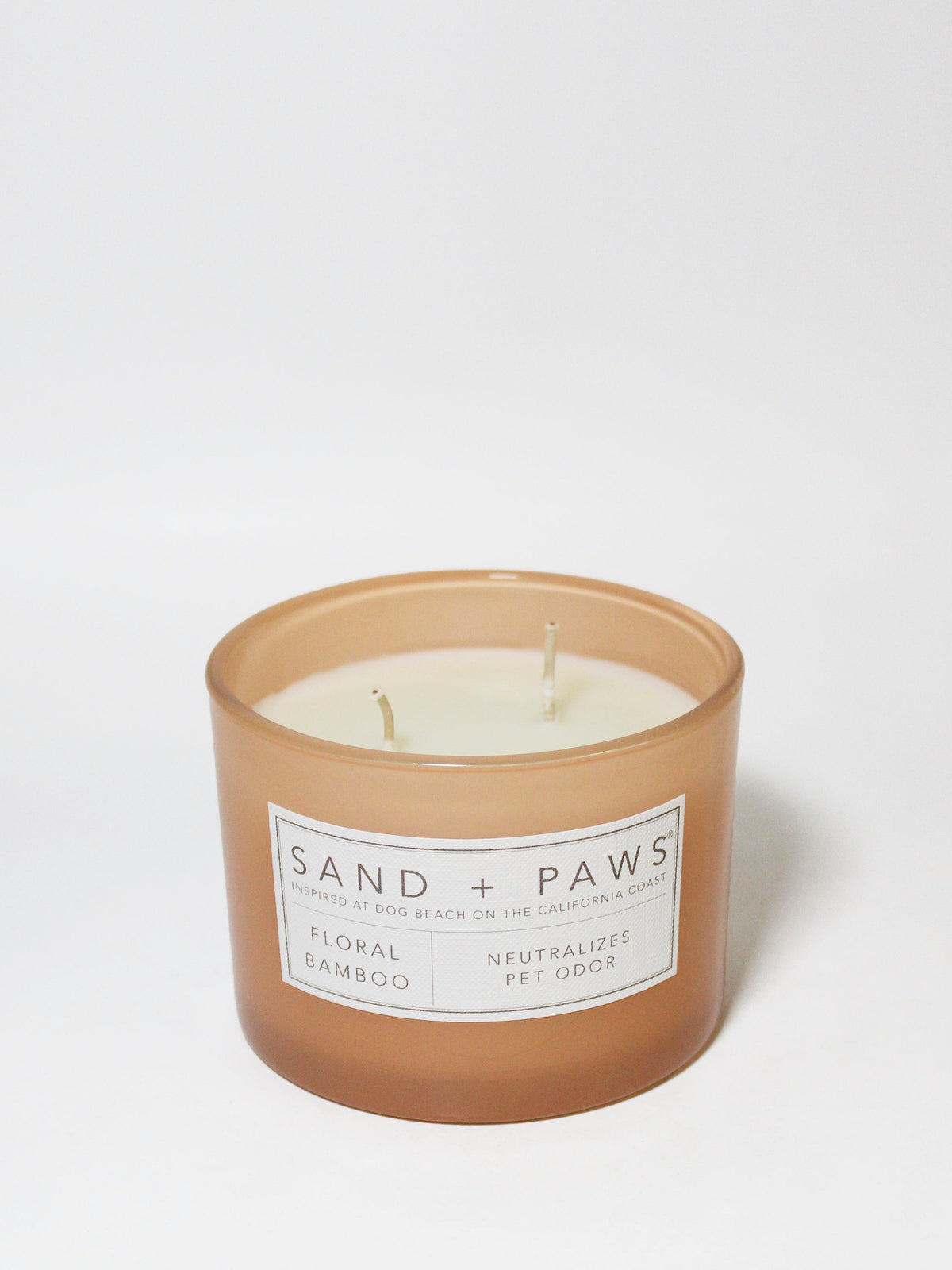 Sand + Paws Floral Bamboo Hand-poured 12 oz scented candle