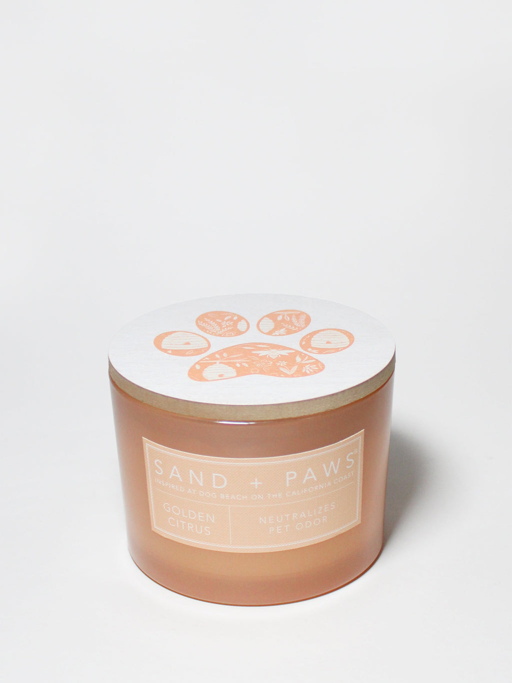 Sand + Paws Golden Citrus Hand-poured 12 oz scented candle
