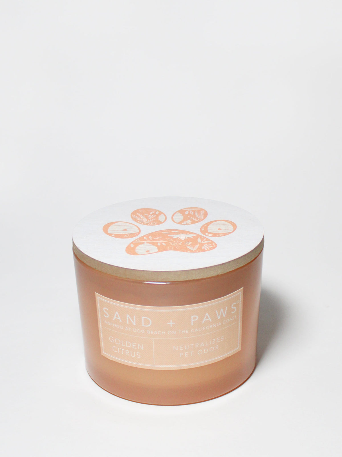 Sand + Paws Golden Citrus Hand-poured 12 oz scented candle