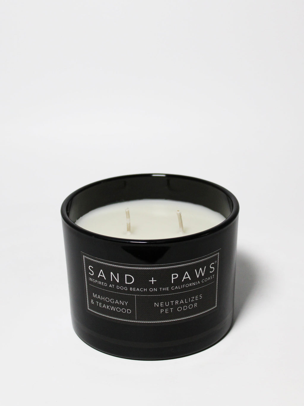 Sand + Paws Mahogany & Teakwood Hand-poured 12 oz scented candle