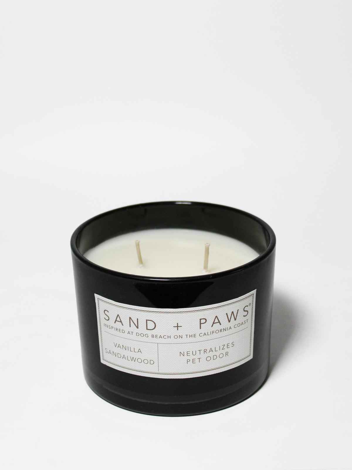 Sand + Paws Vanilla Sandalwood Hand-poured 12 oz scented candle
