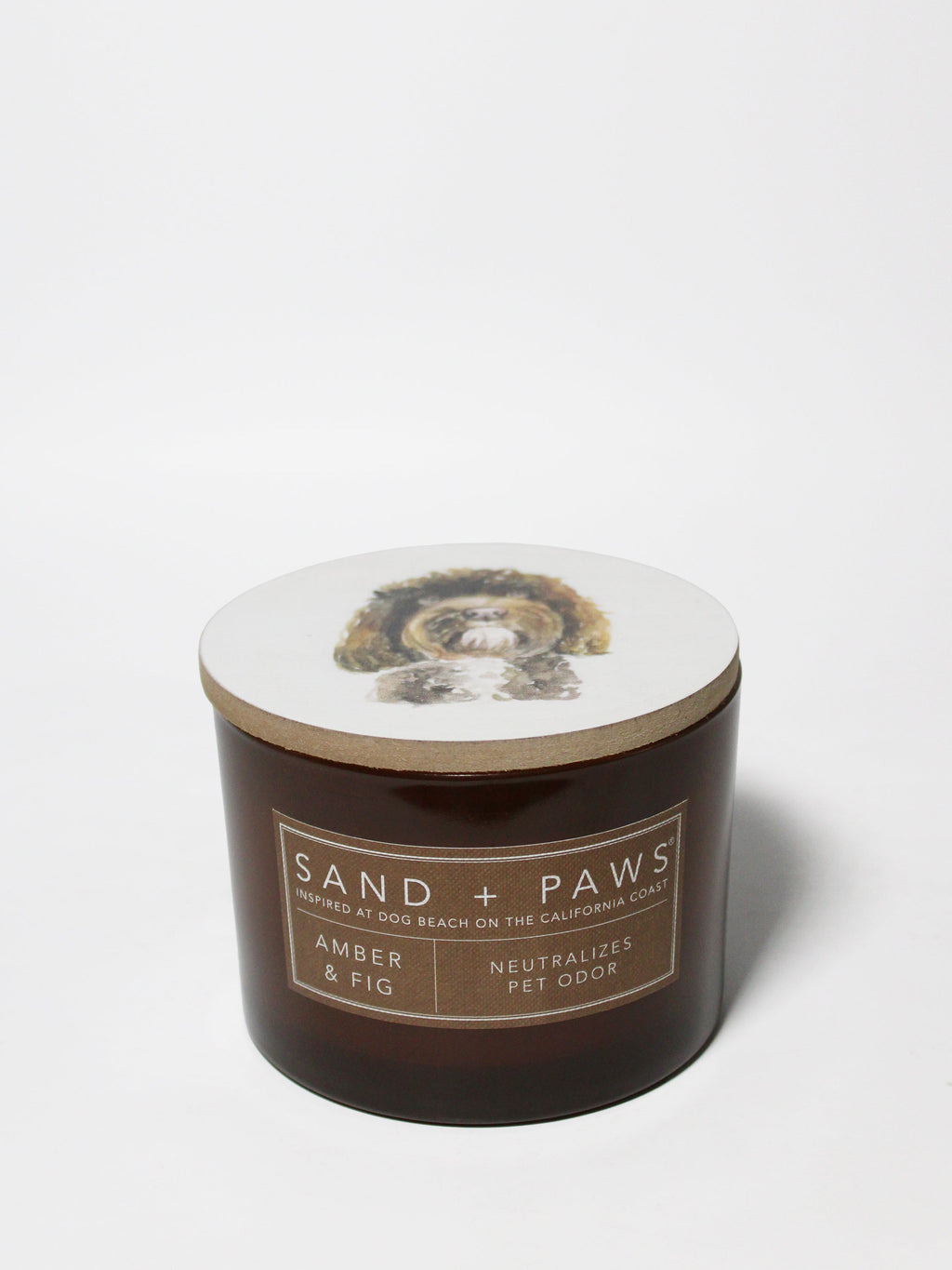 Sand + Paws Amber & Fig Hand-poured 12 oz scented candle