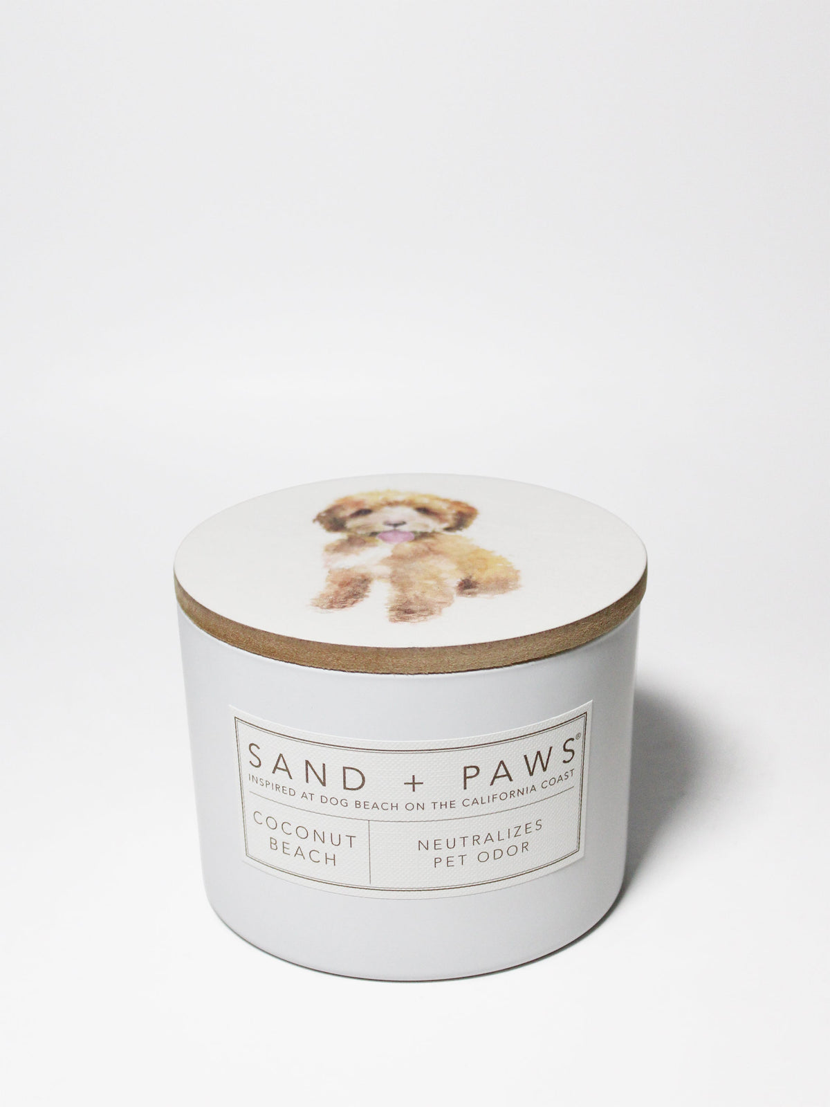 Sand + Paws Coconut Beach Hand-poured 12 oz scented candle