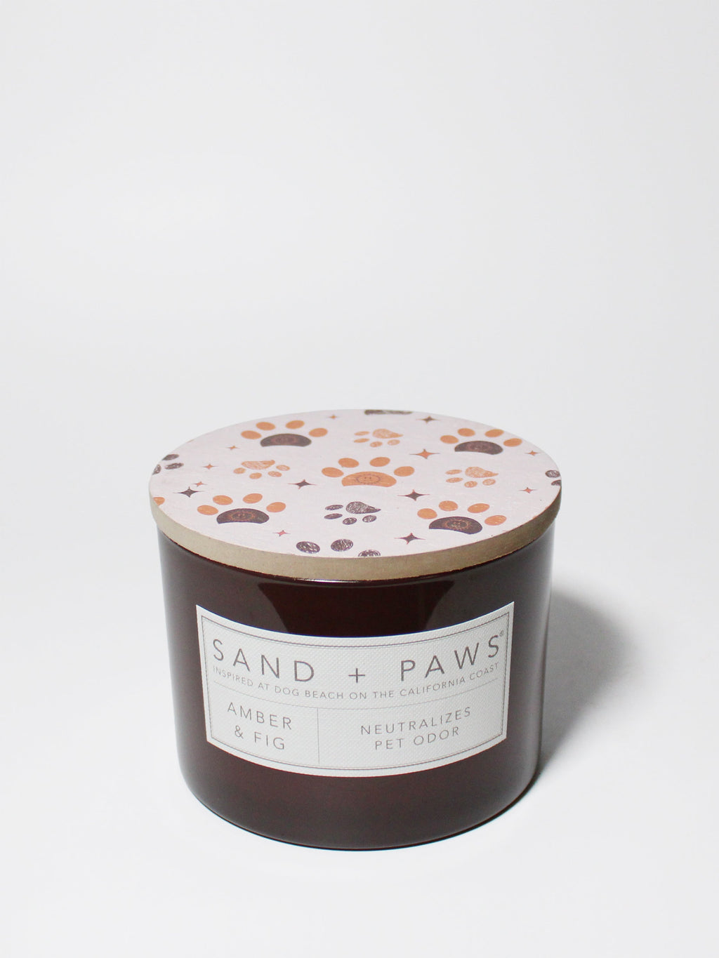 Sand + Paws Amber & Fig Hand-poured 12 oz scented candle