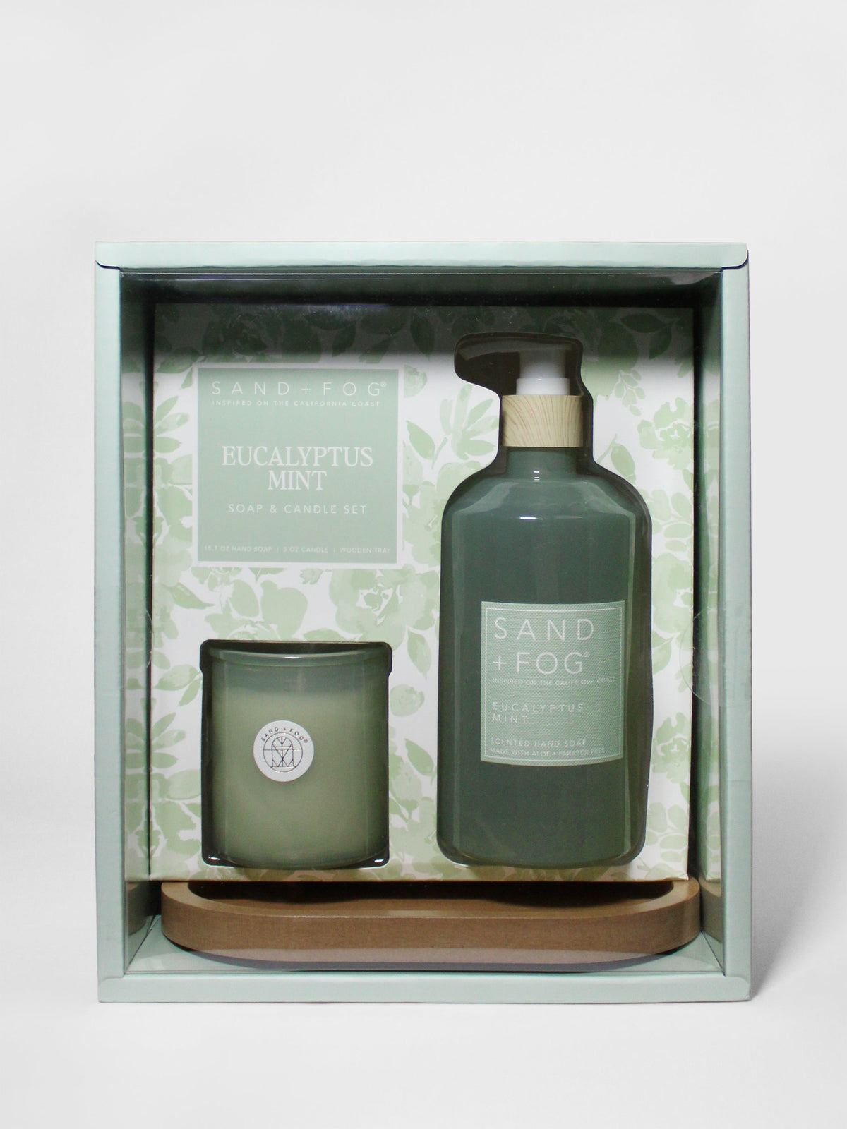 Eucalyptus Mint Elegant Hand Soap & Candle Set