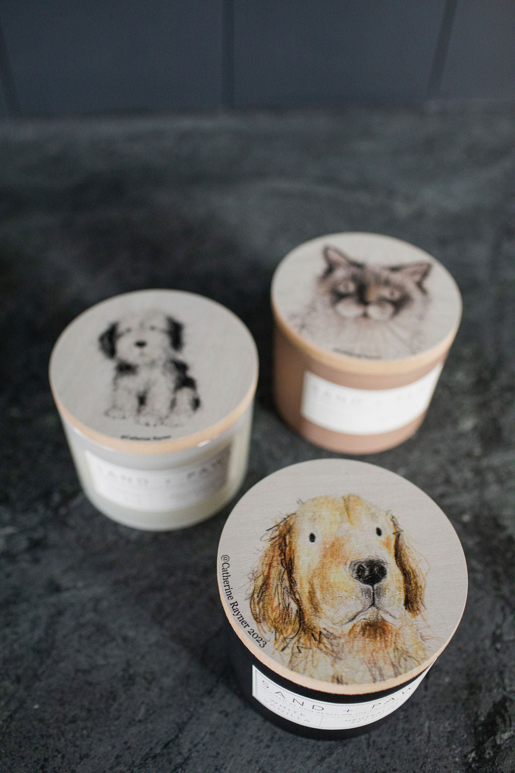 Sand + Paws White Vanilla Hand-poured 12 oz scented candle