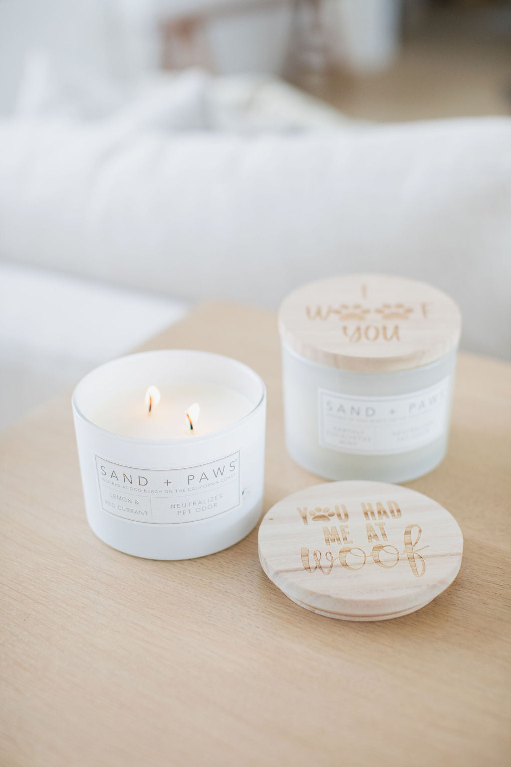 Sand + Paws Lemon & Red Currant Hand-poured 12 oz scented candle