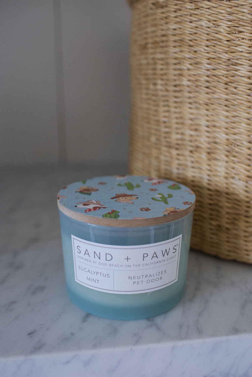 Sand + Paws Eucalyptus Mint Hand-poured 12 oz scented candle