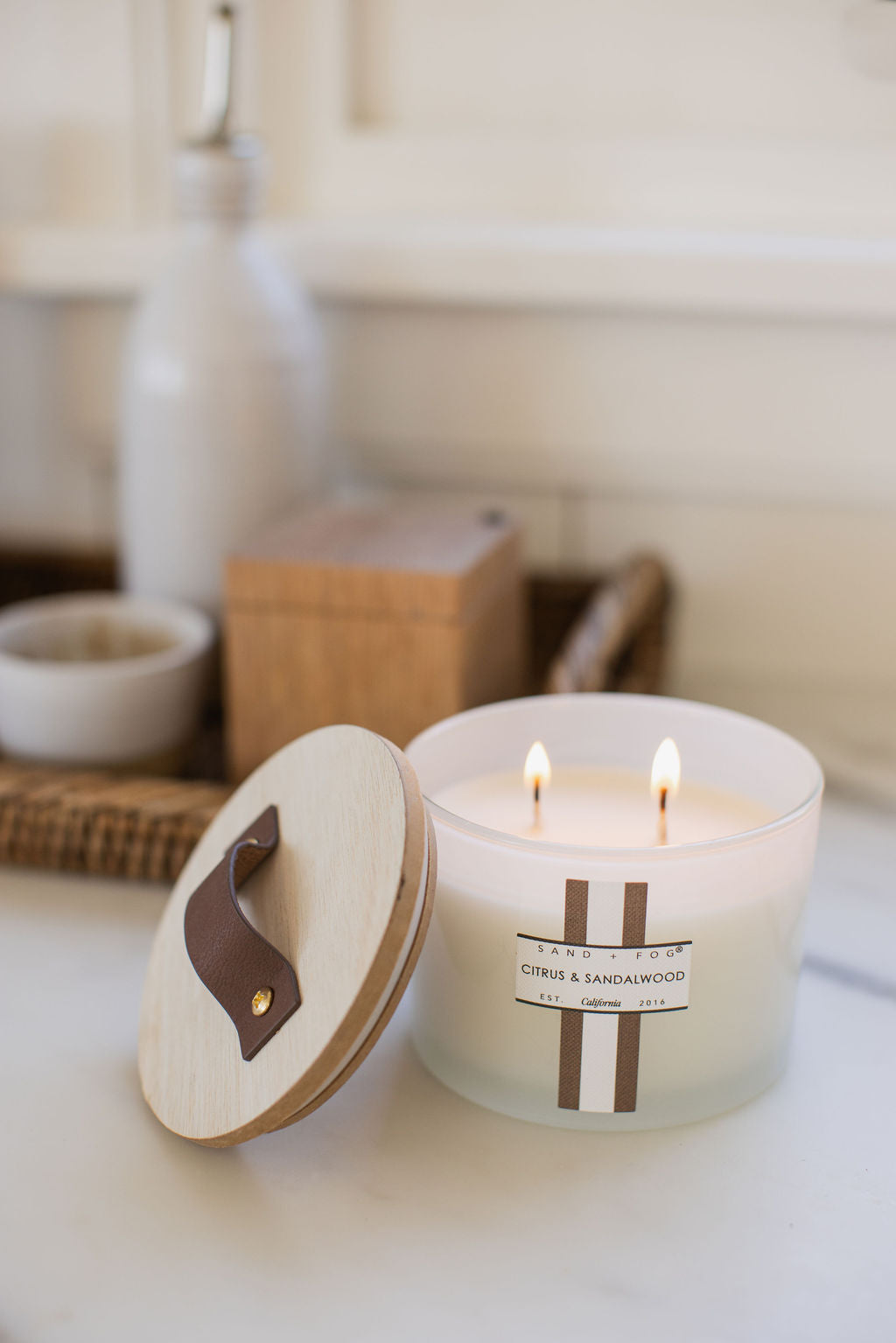 Citrus & Sandalwood Hand-poured 12 oz scented candle