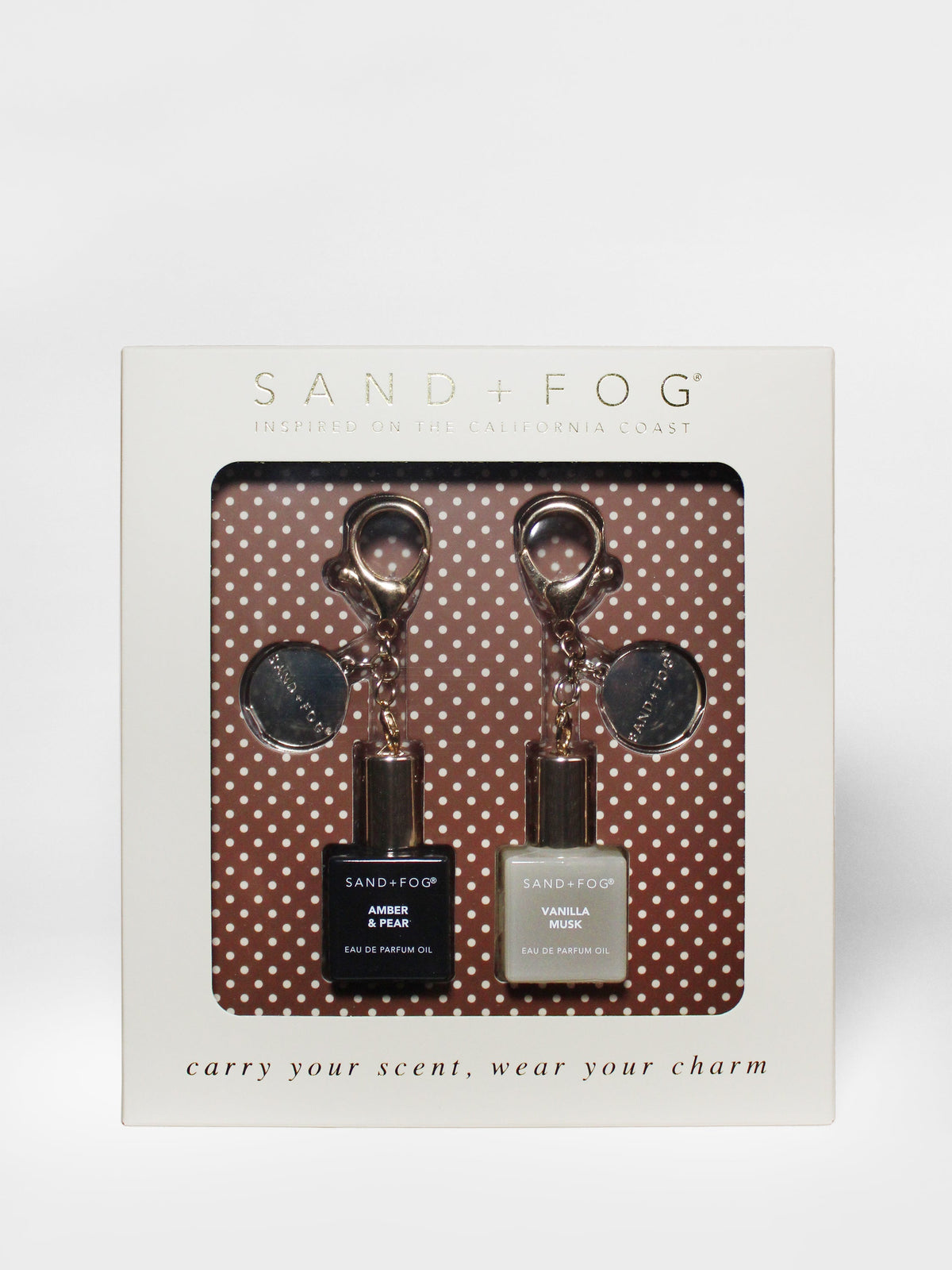 Bag Charm Long-lasting Perfume Oil Rollerball Set - Amber & Pear + Vanilla Musk