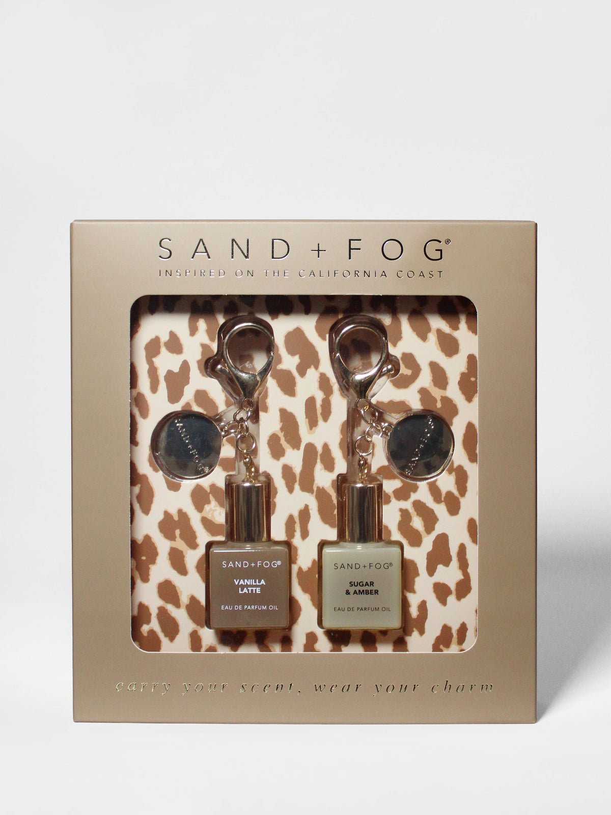 Bag Charm Long-lasting Perfume Oil Rollerball Set - Vanilla Latte + Sugar & Amber