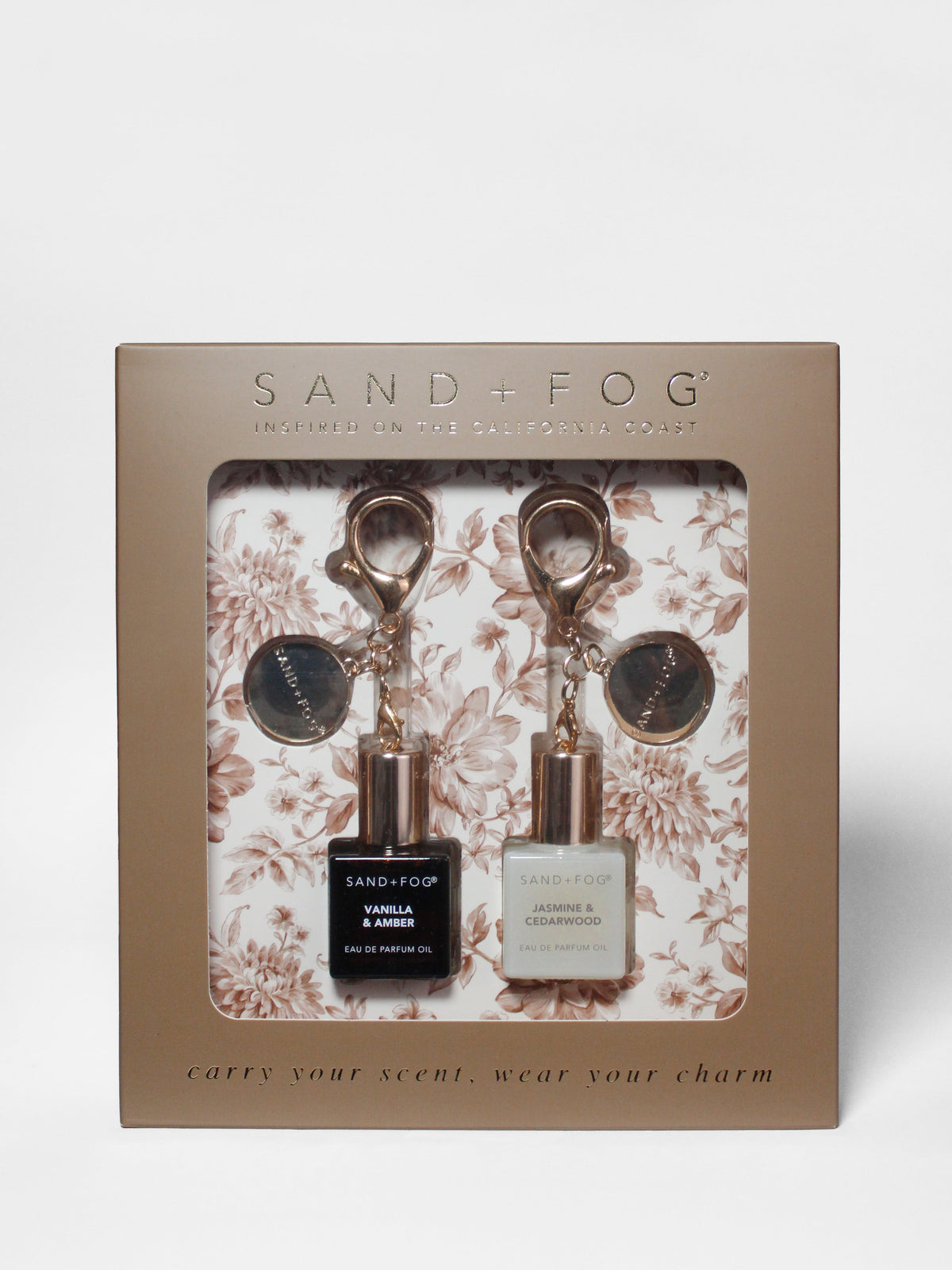 Bag Charm Long-lasting Perfume Oil Rollerball Set - Vanilla & Amber + Jasmine & Cedarwood