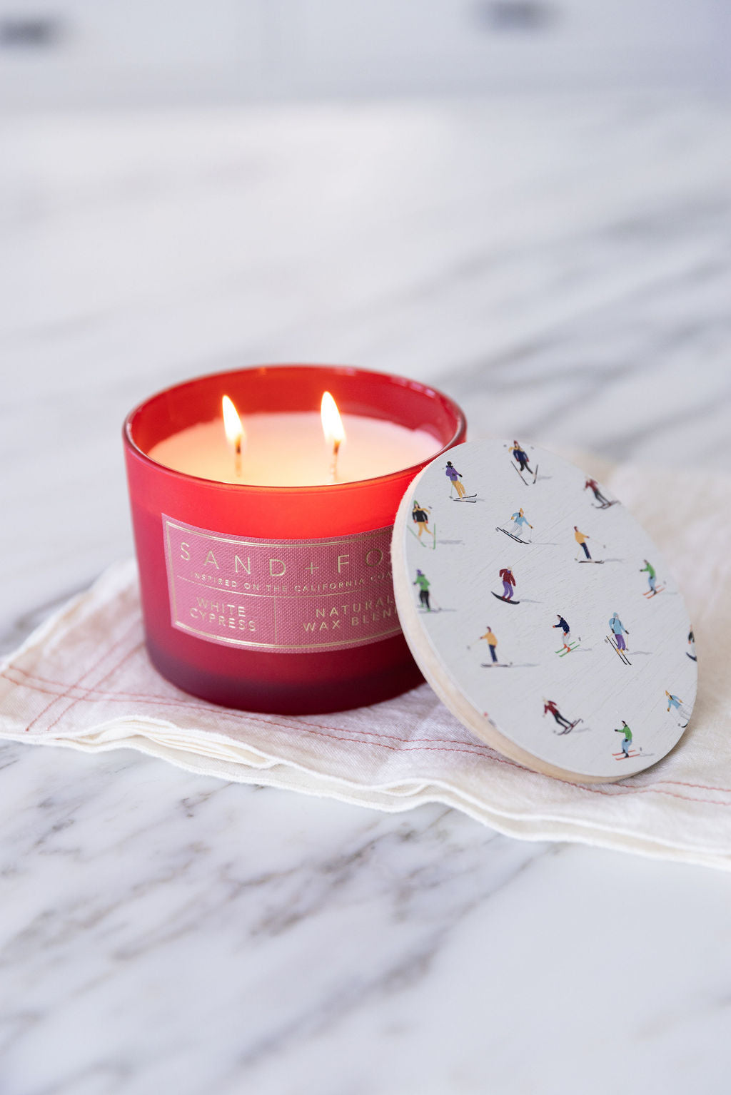 White Cypress Hand-poured 12 oz scented candle