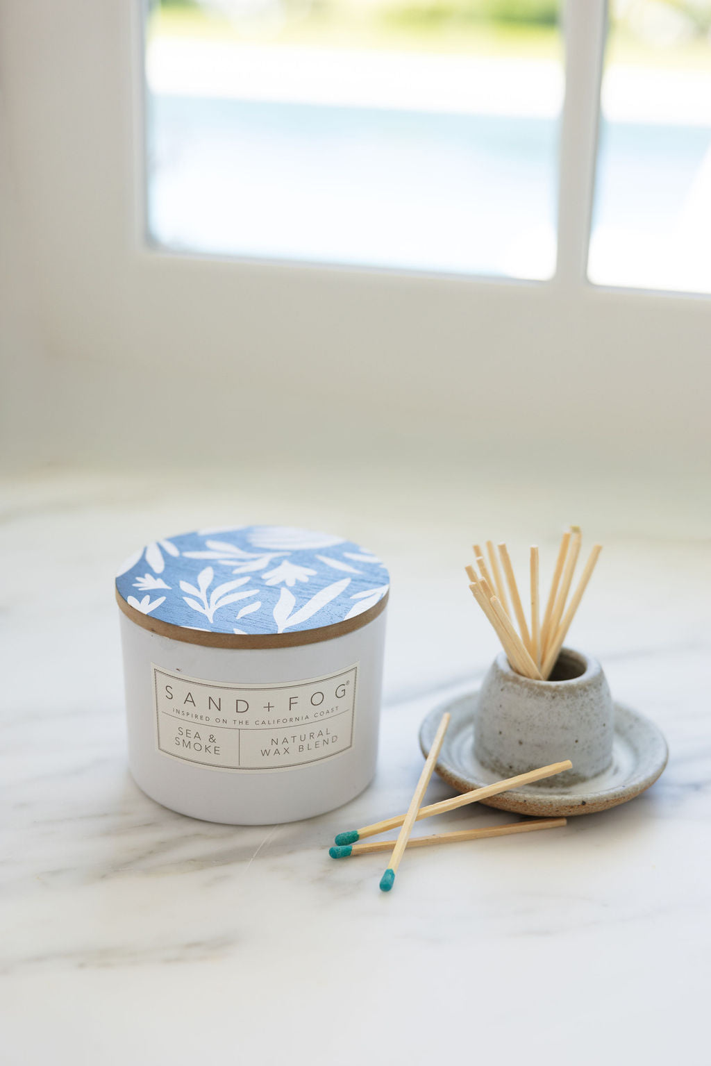 Sea & Smoke Hand-poured 12 oz scented candle