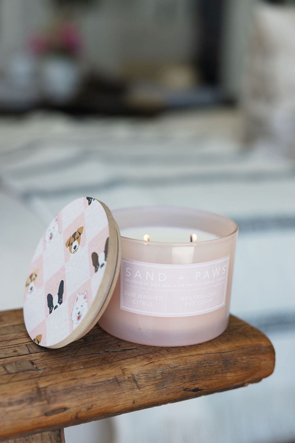 Sand + Paws Sun Washed Citrus Hand-poured 12 oz scented candle