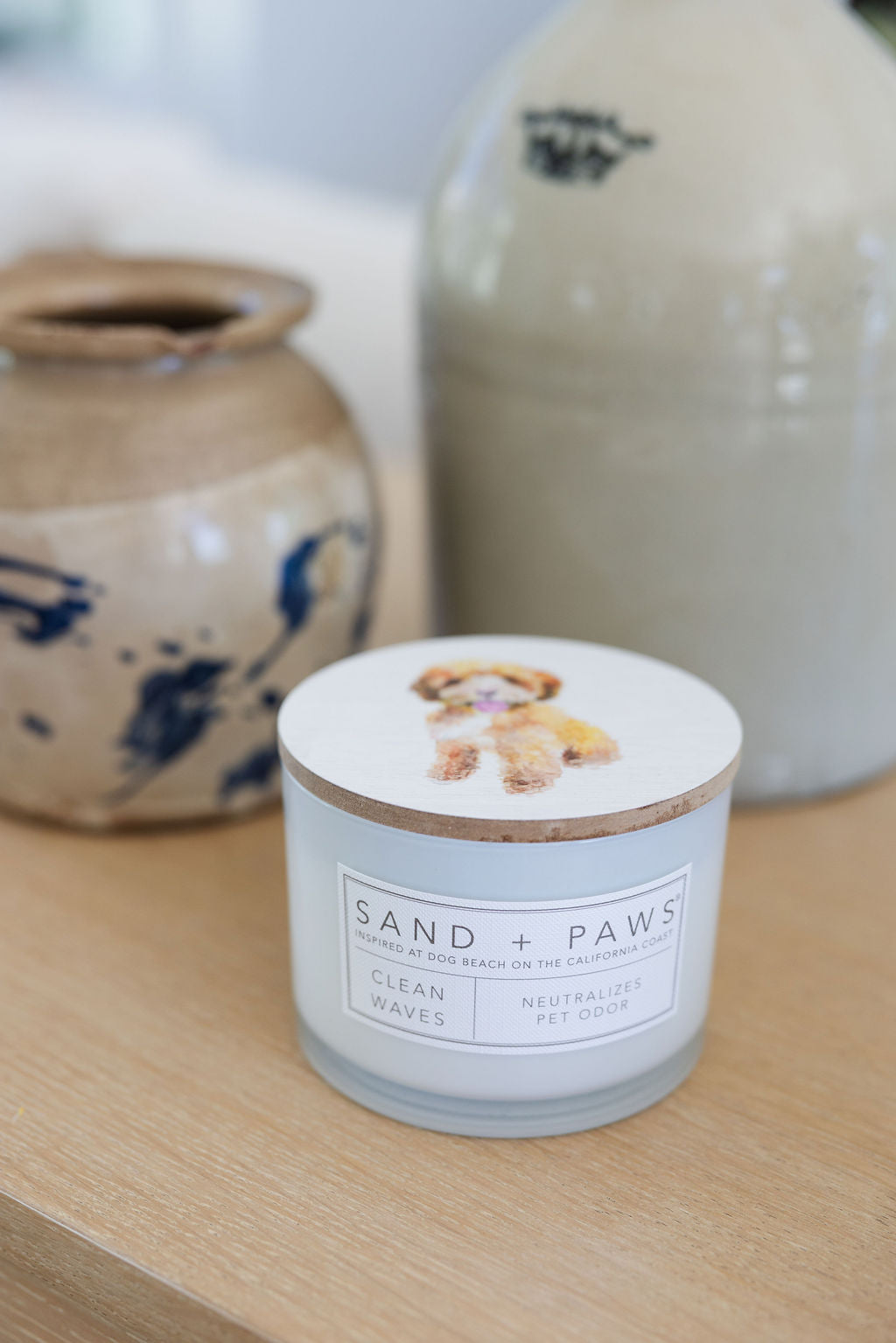 Sand + Paws Clean Waves Hand-poured 12 oz scented candle