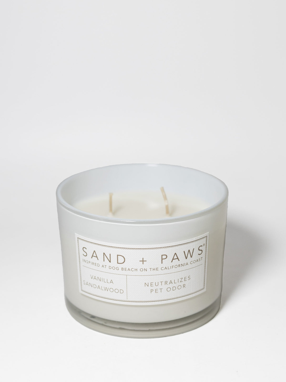 Sand + Paws Vanilla Sandalwood Hand-poured 12 oz scented candle