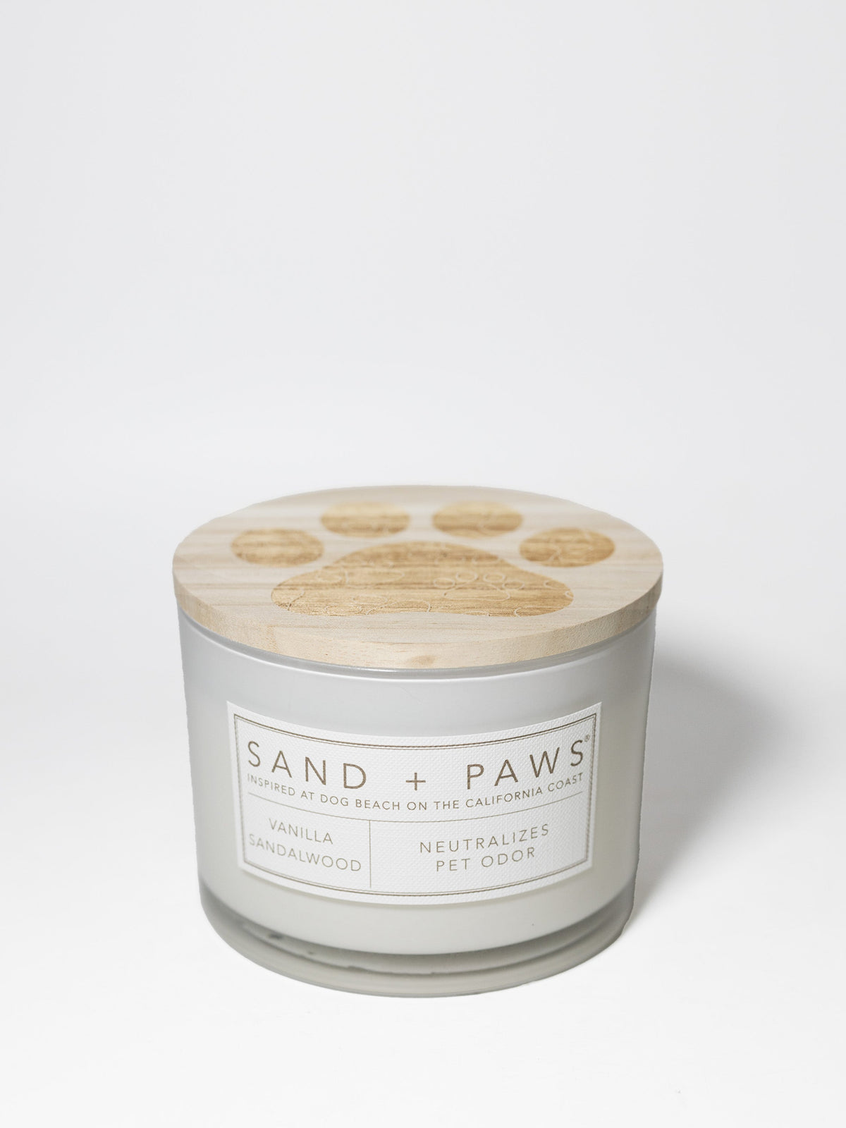 Sand + Paws Vanilla Sandalwood Hand-poured 12 oz scented candle