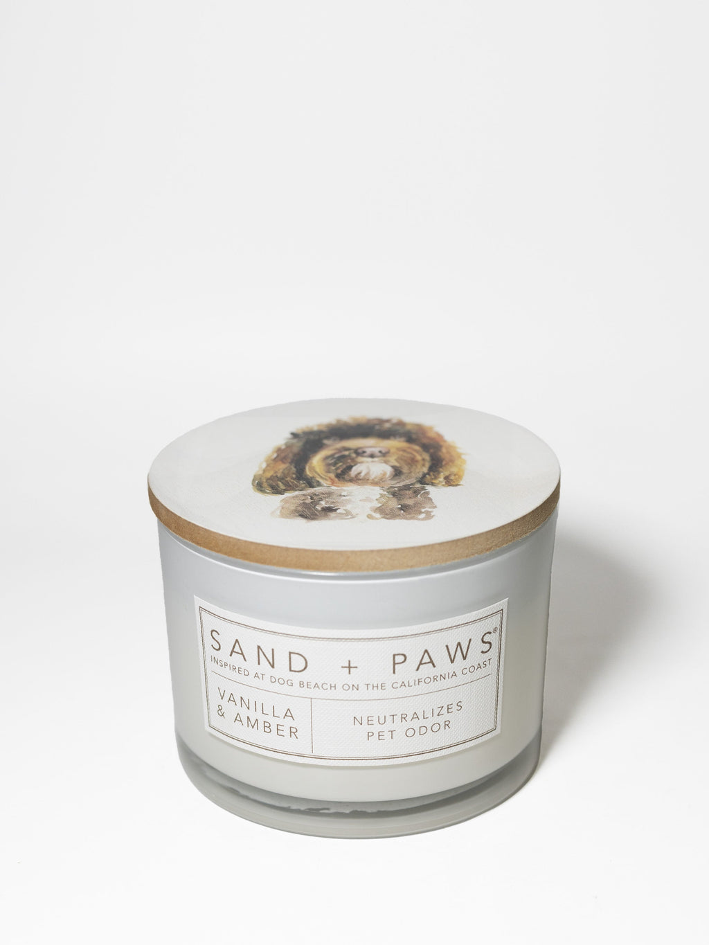 Sand + Paws Vanilla & Amber Hand-poured 12 oz scented candle