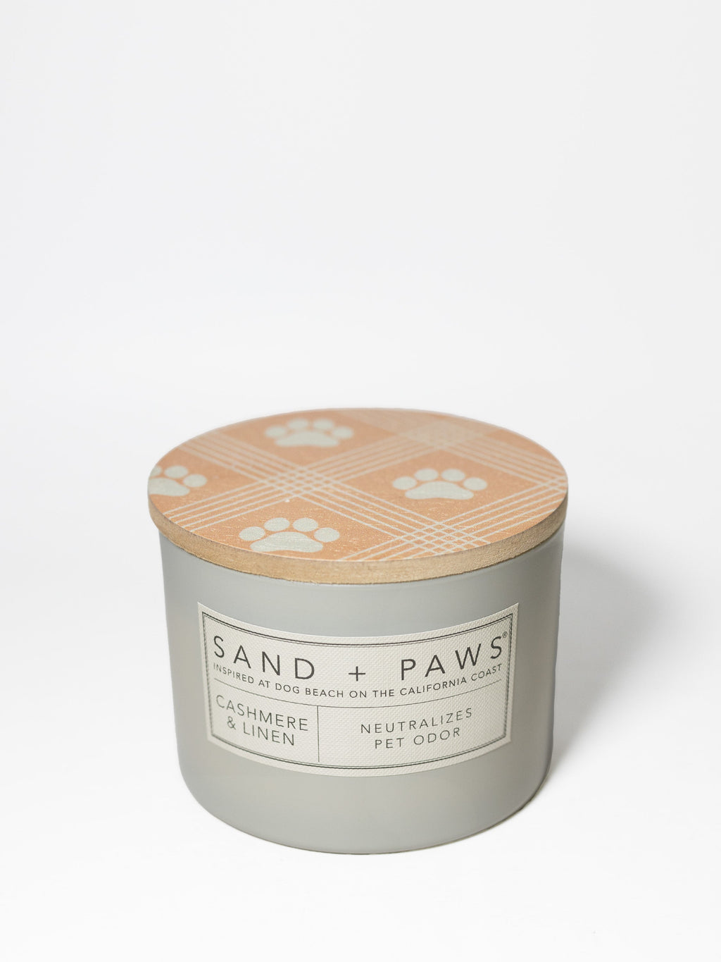 Sand + Paws Cashmere & Linen Hand-poured 12 oz scented candle