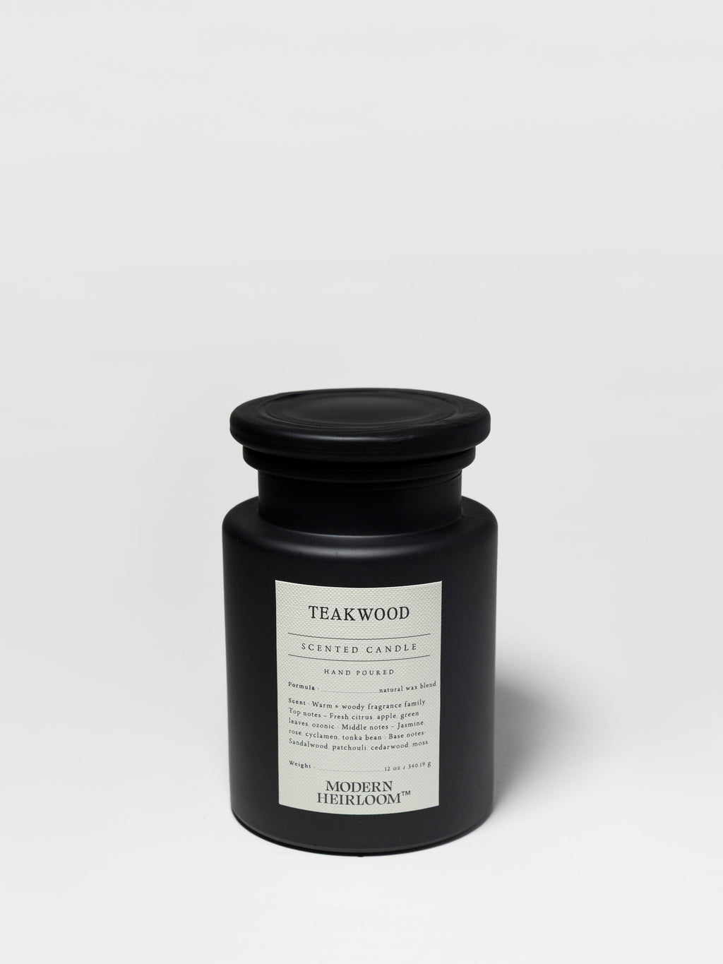 Teakwood Hand-poured 12 oz scented candle