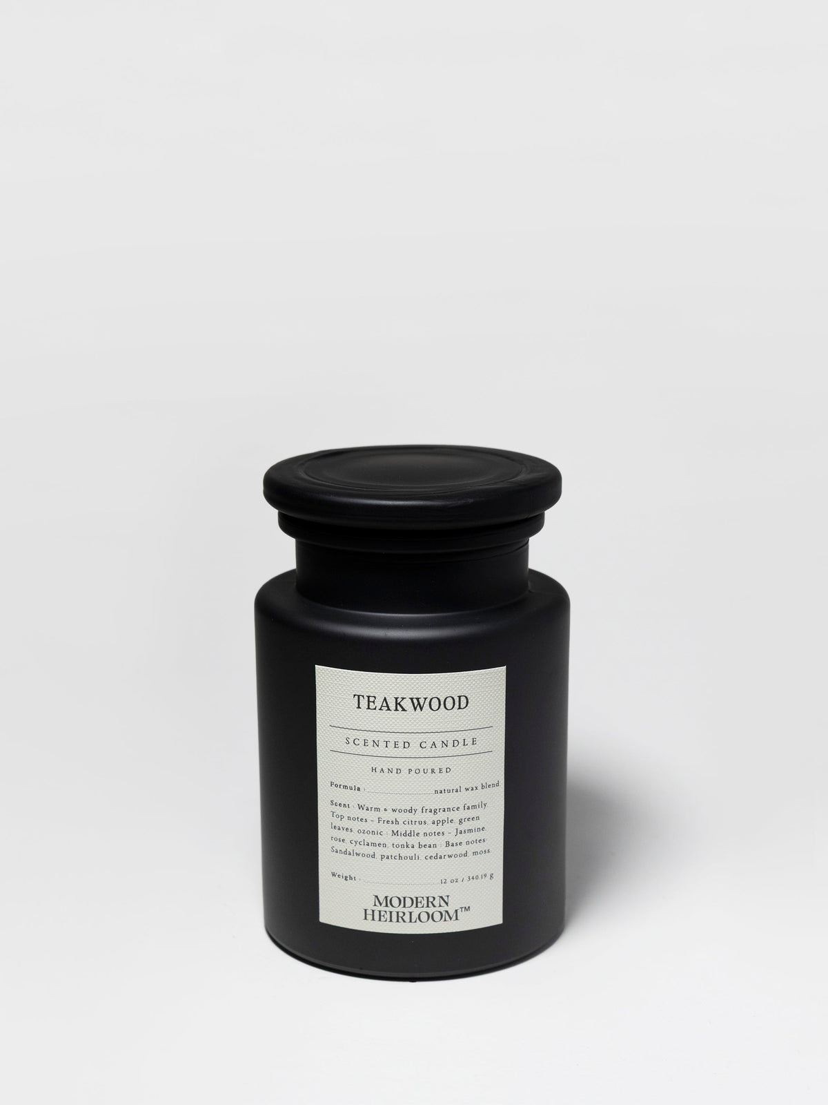 Teakwood Hand-poured 12 oz scented candle