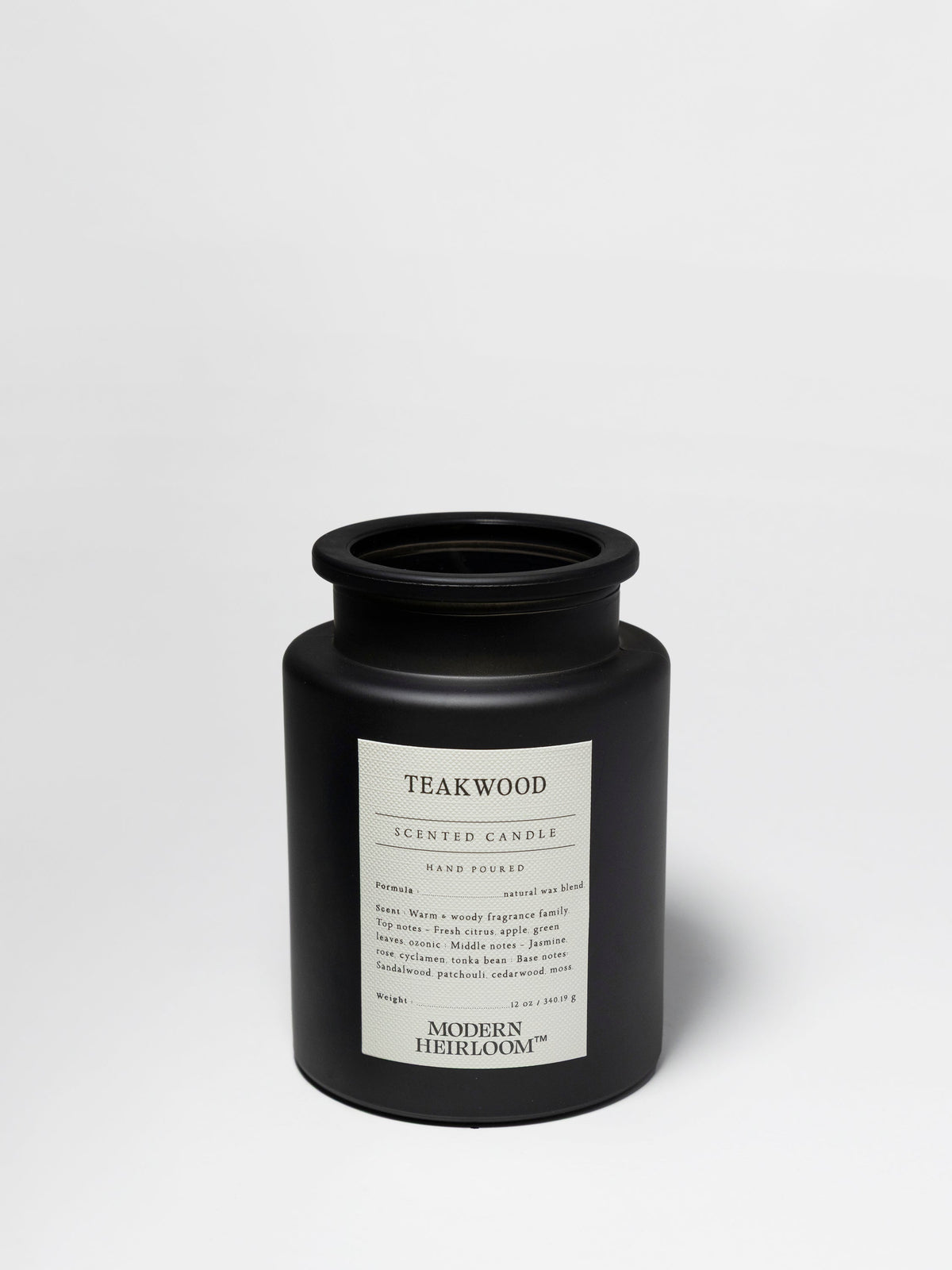 Teakwood Hand-poured 12 oz scented candle