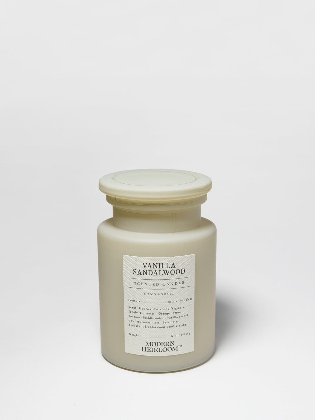 Vanilla Sandalwood Hand-poured 12 oz scented candle