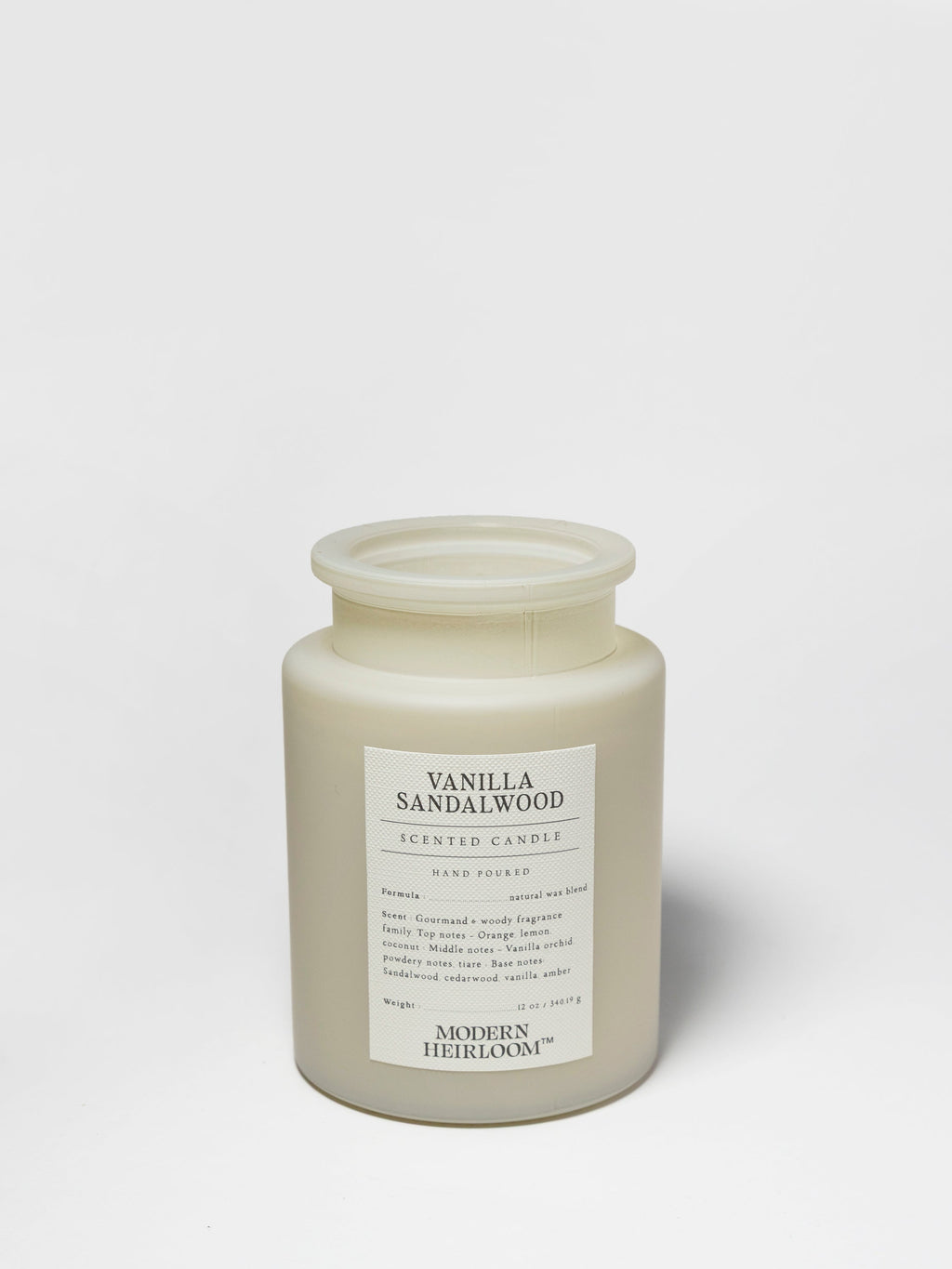 Vanilla Sandalwood Hand-poured 12 oz scented candle