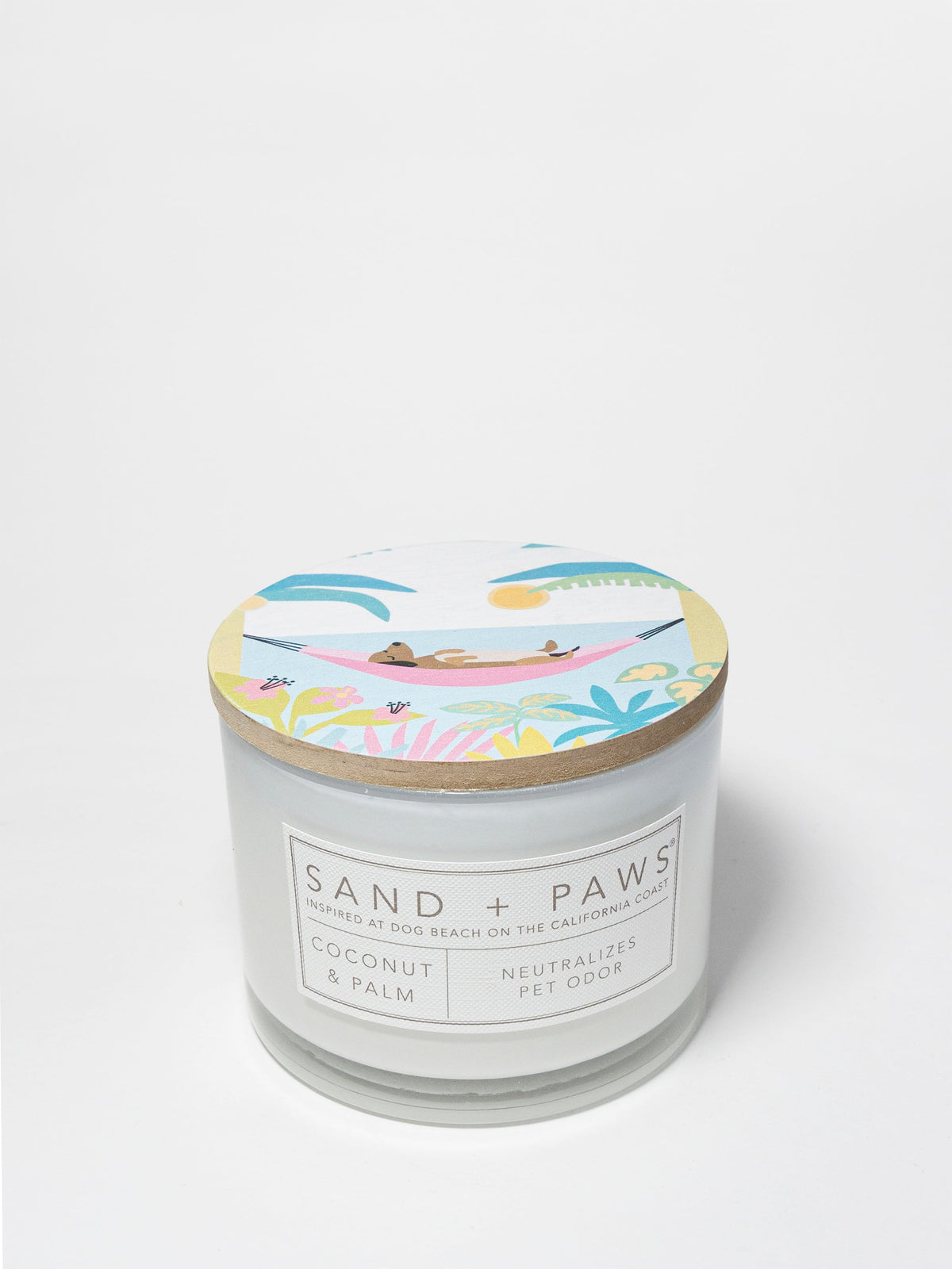 Sand + Paws Coconut & Palm Hand-poured 12 oz scented candle