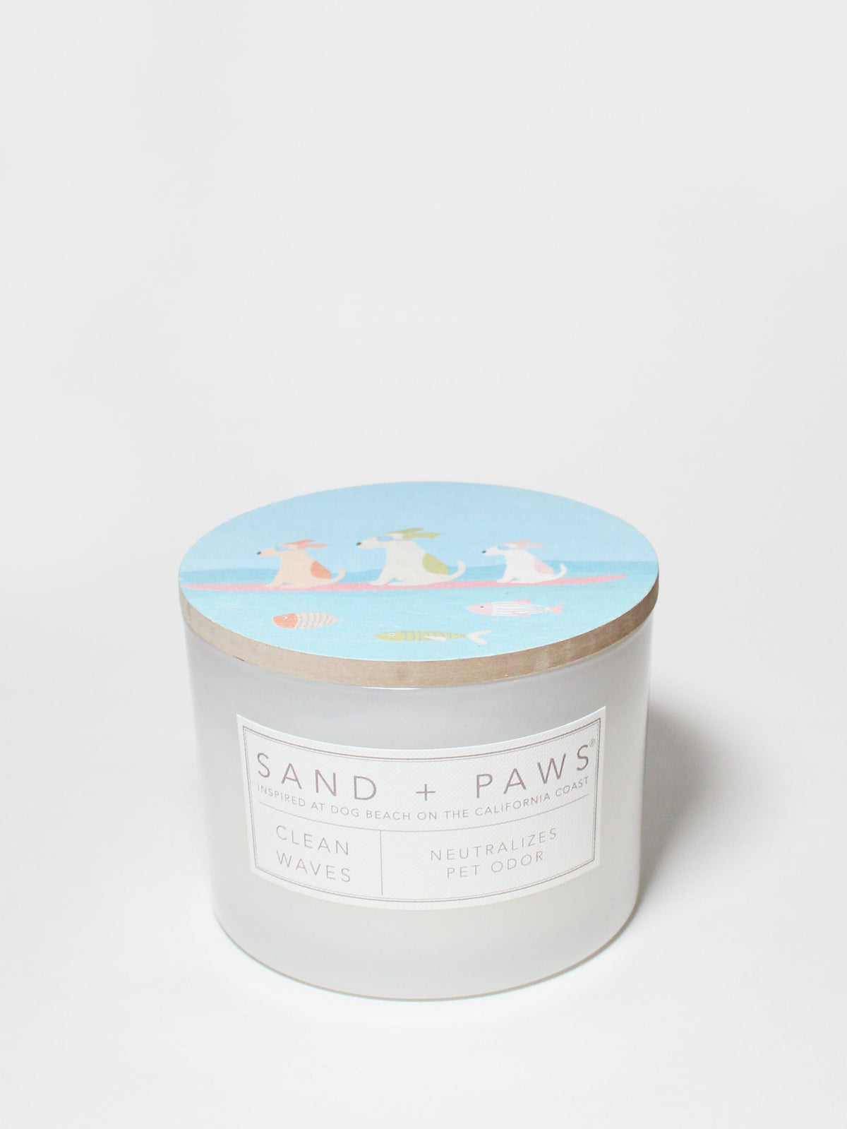 Sand + Paws Clean Waves Hand-poured 12 oz scented candle