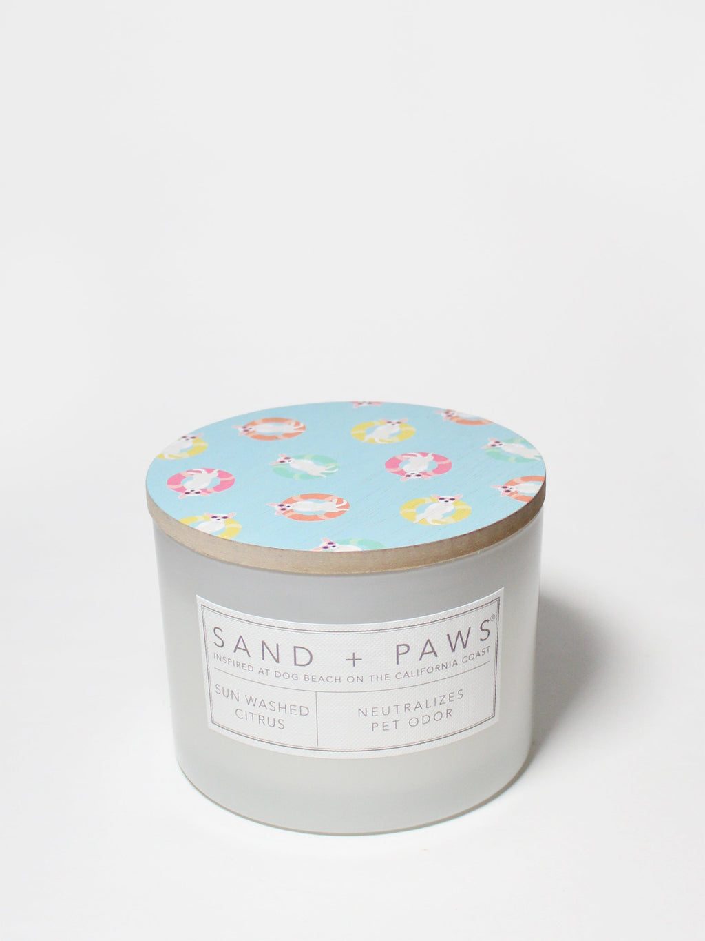 Sand + Paws Sun Washed Citrus Hand-poured 12 oz scented candle