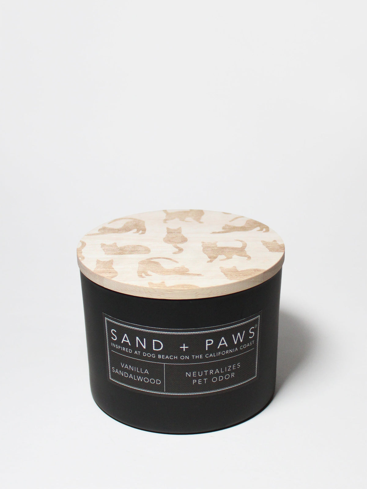 Sand + Paws Vanilla Sandalwood Hand-poured 12 oz scented candle