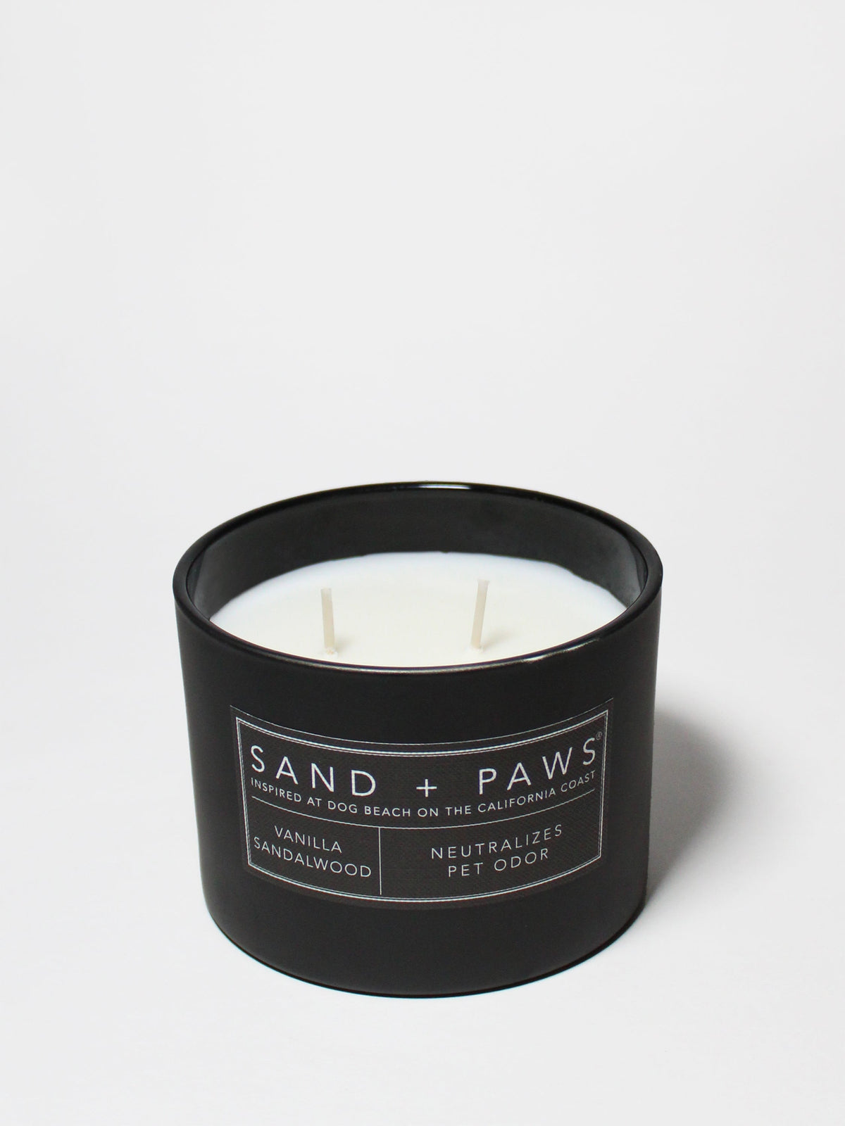 Sand + Paws Vanilla Sandalwood Hand-poured 12 oz scented candle